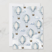 Blue Hot Air Ballon Baby shower Kaart (Achterkant)