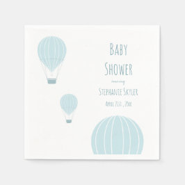 Blue Hot Air Ballon Baby shower Servet
