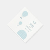 Blue Hot Air Ballon Baby shower Servet (Hoek)