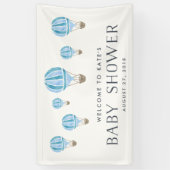 Blue Hot Air Ballon Baby shower Spandoek (Verticaal)
