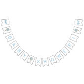 Blue Hot Air Ballon Baby shower Vlaggetjes (Alle)