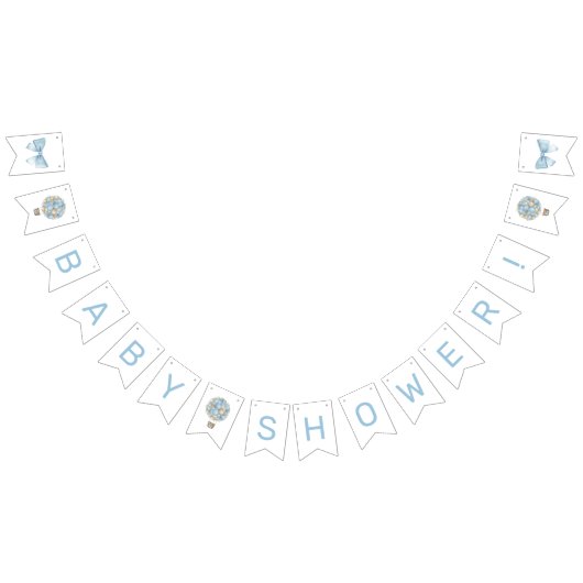 Blue Hot Air Ballon Baby shower Vlaggetjes (Alle)