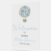 Blue Hot Air Ballon Baby shower Welkomstteken Acryl Bord (Hoek)