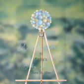 Blue Hot Air Ballon Baby shower Welkomstteken Acryl Bord (Neutraal)