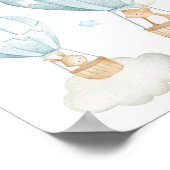 Blue Hot Air ballon, Beer, Bunny, Boy Nursery Poster (Hoek)