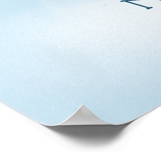 Blue Hot Air Ballon Birthday Party Welkomstteken Poster (Hoek)