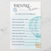 Blue Hot Air ballon Birthday Trivia (Voorkant)