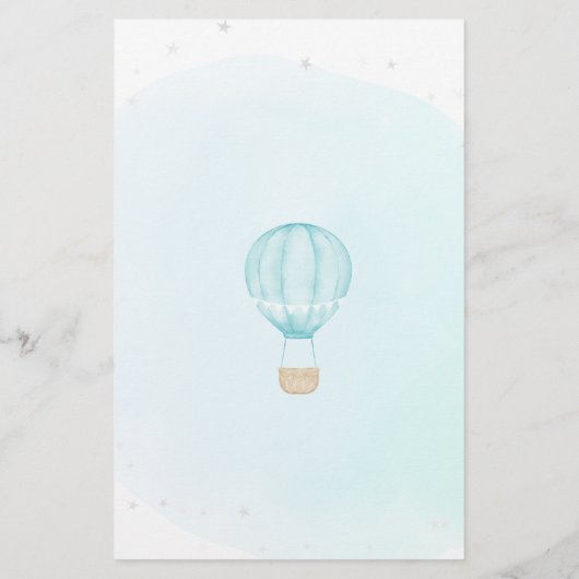 Blue Hot Air ballon Birthday Trivia (Achterkant)