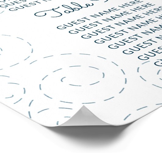 Blue Hot Air Ballon Brouwerij Table Seating Chart Poster (Hoek)