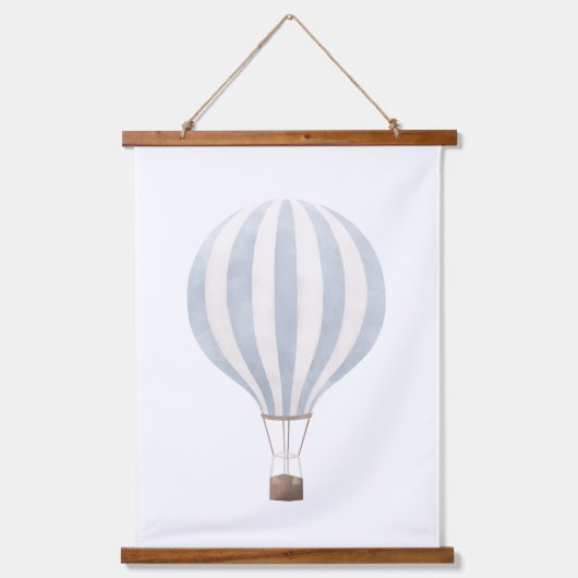 Blue Hot Air Ballon Nursery Decor Hangend Wandkleed (Voorkant)