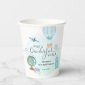 Blue Hot Air ballon ONEderful Boys 1st Birthday Papieren Bekers (Voorkant)