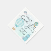 Blue Hot Air ballon ONEderful World 1st Birthday Servet (Hoek)