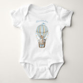 Blue Hot Air ballon Safari Animals Baby Bodysuit (Voorkant)