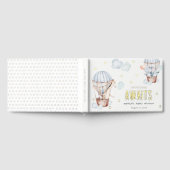 Blue Hot Air Ballon Safari Animals Baby shower Gastenboek (Volledig)