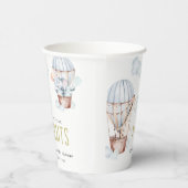 Blue Hot Air Ballon Safari Animals Baby shower Papieren Bekers (Rechts)