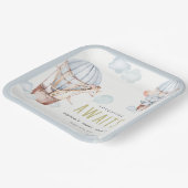 Blue Hot Air Ballon Safari Animals Baby shower Papieren Bordje (Gebogen)