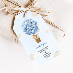 Blue Hot Air Ballon Up and Away Favorietentabellen Cadeaulabel