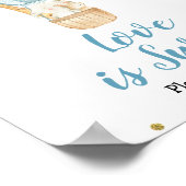 Blue Hot-air ballon Waterverf Love is Sweet Sign Poster (Hoek)