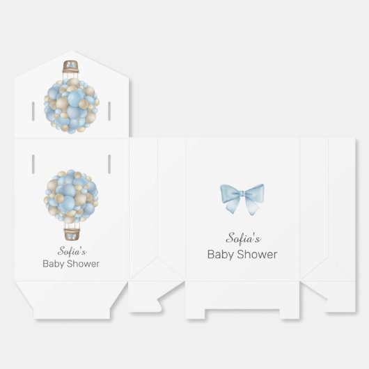 Blue Hot Air BallonBoy Baby shower Bedankdoosjes (Ongevouwen)