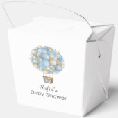 Blue Hot Air BallonBoy Baby shower Bedankdoosjes (Achterkant)