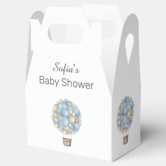 Blue Hot Air BallonBoy Baby shower Bedankdoosjes (Geopend)