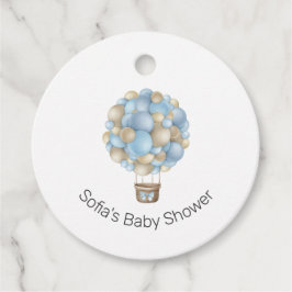 Blue Hot Air BallonBoy Baby shower Bedankjes Labels