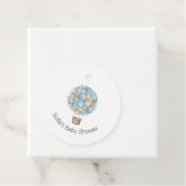 Blue Hot Air BallonBoy Baby shower Bedankjes Labels (In situ)