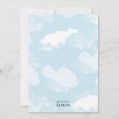 Blue Hot Air BallonBoy Baby shower Kaart (Achterkant)