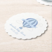 Blue Hot Air BallonBoy Baby shower Kartonnen Onderzetters (Gekanteld)