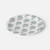 Blue Hot Air BallonBoy Baby shower Papieren Bordje (Gekanteld)