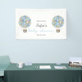 Blue Hot Air BallonBoy Baby shower Spandoek (Beurs)