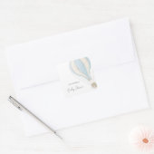 Blue Hot Air BallonBoy Baby shower Vierkante Sticker (Envelop)