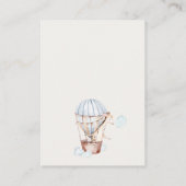 Blue Hot Air ballondierboeken voor Baby shower Informatiekaartje (Achterkant)