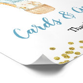 Blue Hot Air-ballondierenkaarten en -cadeautjes Poster (Hoek)