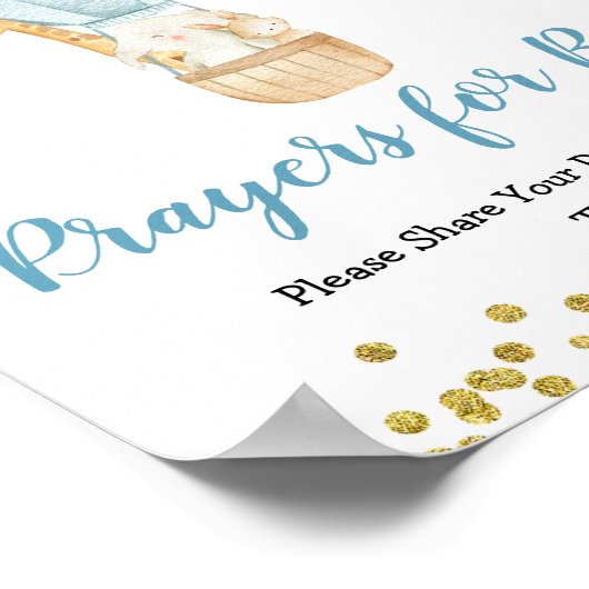 Blue Hot-air ballongebeugels voor Baby Poster (Hoek)