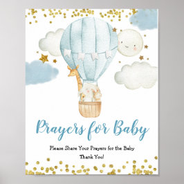 Blue Hot-air ballongebeugels voor Baby Poster