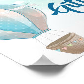 Blue Hot Air-ballonkaarten en Baby shower met cade Poster (Hoek)