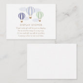 Blue Hot-Air-ballonnen Display Showbehuizing Informatiekaartje (Voorkant / Achterkant)