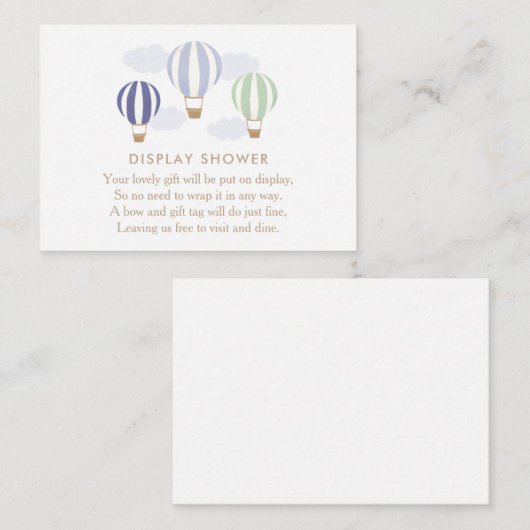 Blue Hot-Air-ballonnen Display Showbehuizing Informatiekaartje (Voorkant / Achterkant)