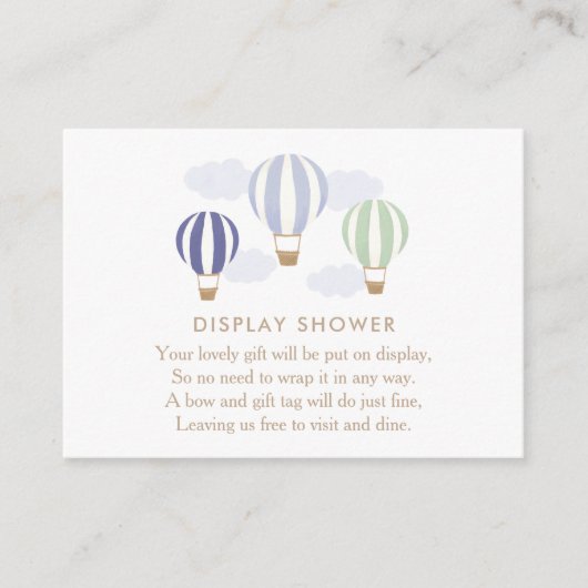 Blue Hot-Air-ballonnen Display Showbehuizing Informatiekaartje (Voorkant)