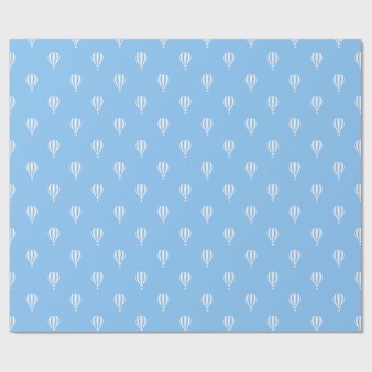 Blue Hot Air ballonpatroon Cadeaupapier (Vlak)