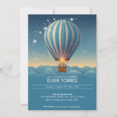 Blue Hot Air Balloon Adventure wacht op Baby showe Kaart (Voorkant)