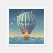 Blue Hot Air Balloon Adventure wacht op Baby showe Servet (Voorkant)