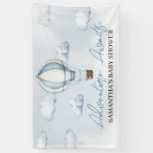 Blue Hot Air Balloon Baby shower Banner (Verticaal)
