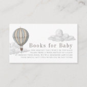 Blue Hot Air Balloon Baby Shower Book Request Informatiekaartje (Voorkant)