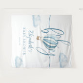 Blue Hot Air Balloon Baby shower Foto Achtergrond Wandkleed (Voorkant (horizontaal))
