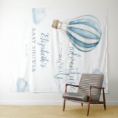 Blue Hot Air Balloon Baby shower Foto Achtergrond Wandkleed (In Situ (horizontaal))