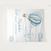 Blue Hot Air Balloon Baby shower Foto Achtergrond Wandkleed (Voorkant (horizontaal))