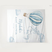 Blue Hot Air Balloon Baby shower Foto Achtergrond Wandkleed (Voorkant (horizontaal))