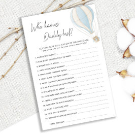 Blue Hot Air Balloon Baby shower kent papa het bes